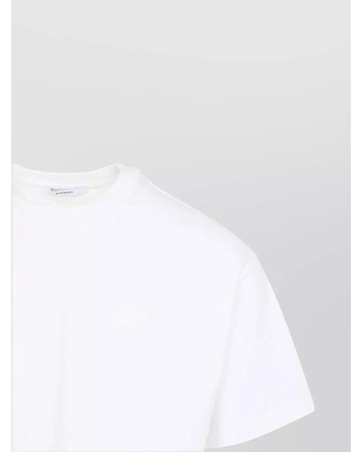 Givenchy White Cotton Logo-Patch T-Shirt for men