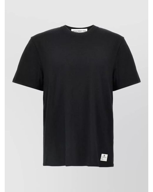 Department 5 Black Bold Logo Crew Neck Short Sleeve T Shirt for men