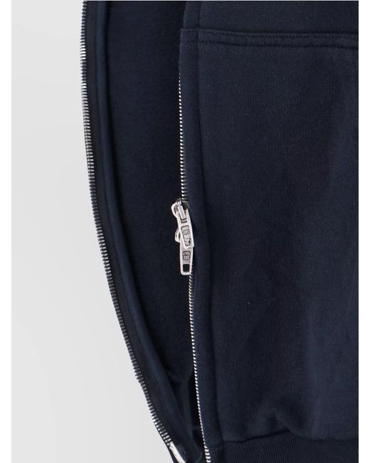 Balenciaga Blue Cotton Hooded Zip-Up Sweatshirt