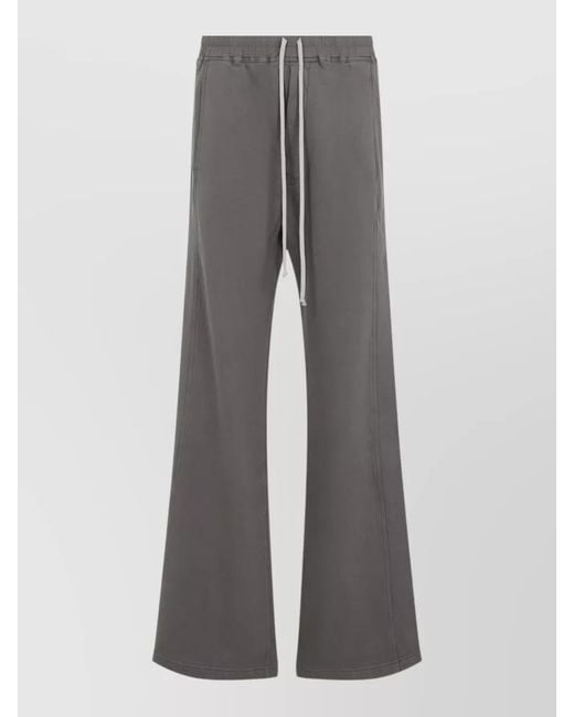 Rick Owens Gray Wide Leg Utility Cotton Jersey Pants for men