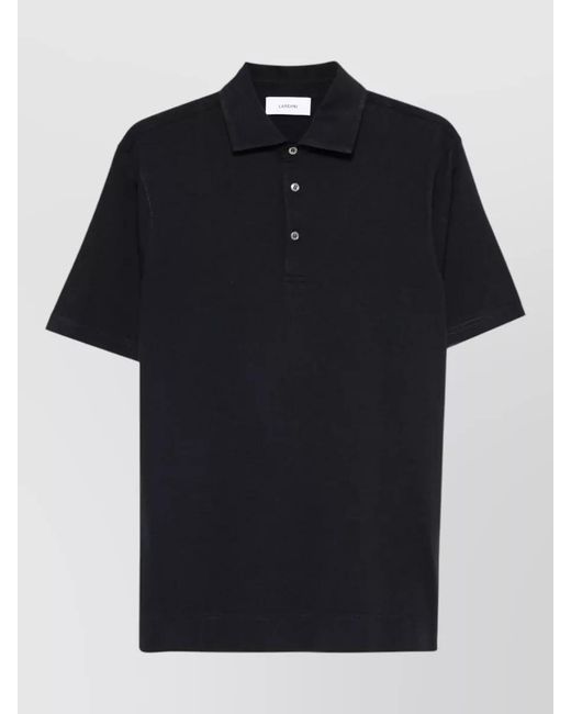 Lardini Black Silk Blend Short-Sleeve Polo Shirt for men