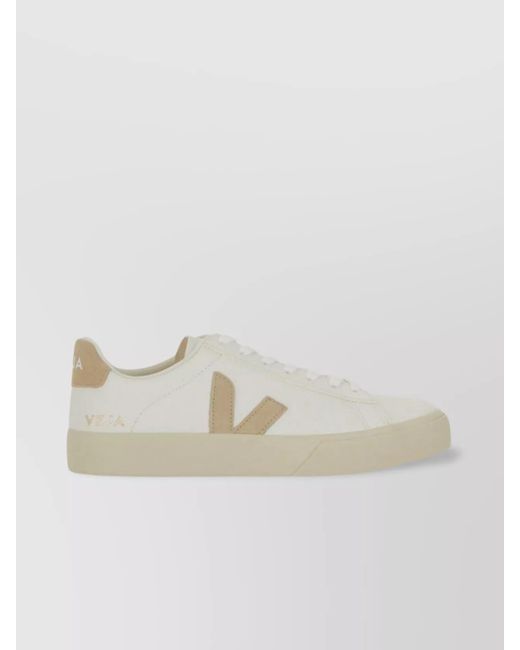 Veja White Contrast Heel Tab Low-Top Rubber Sole