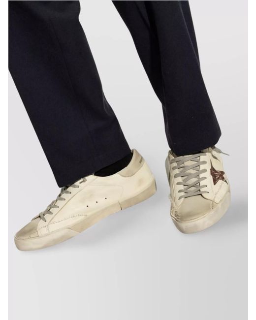 Golden Goose Deluxe Brand Natural Distressed Leather Sneakers Star Detail for men