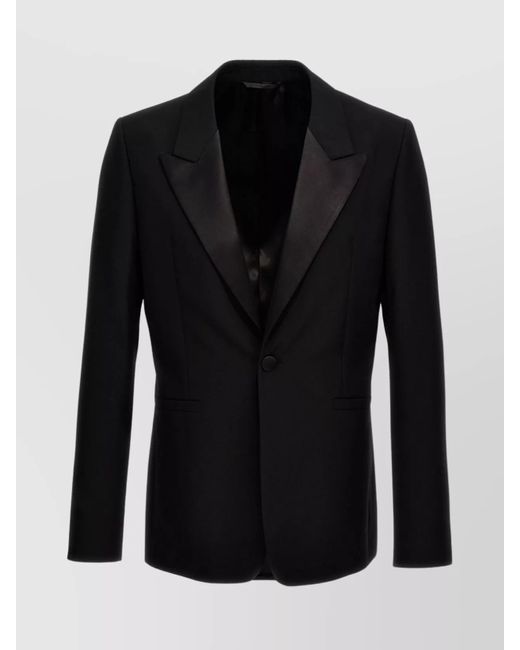 Givenchy Black Wool Peak Lapel Blazer for men