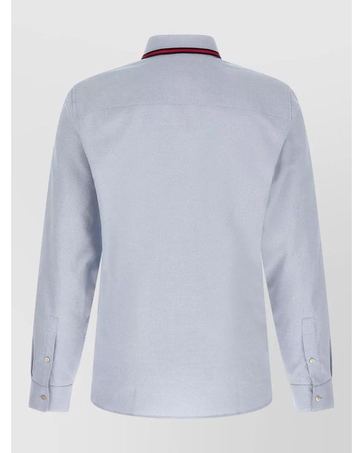 Gucci Blue Cotton Long-Sleeve Shirt for men