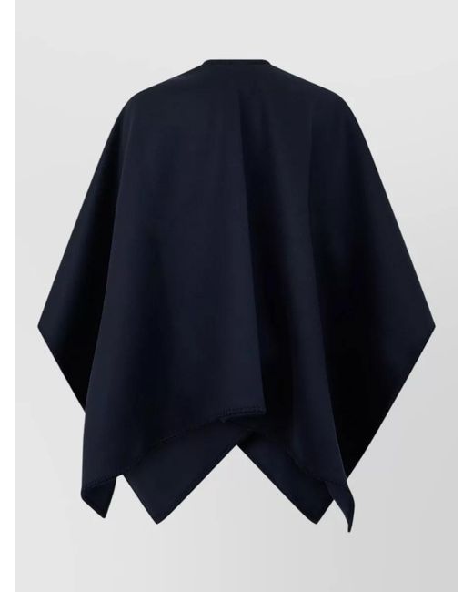Max Mara Blue Relaxed Wrap Poncho Hip Length Layer