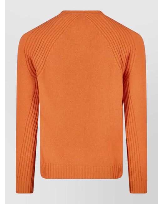 Fendi Orange Cashmere Crewneck Jumper for men
