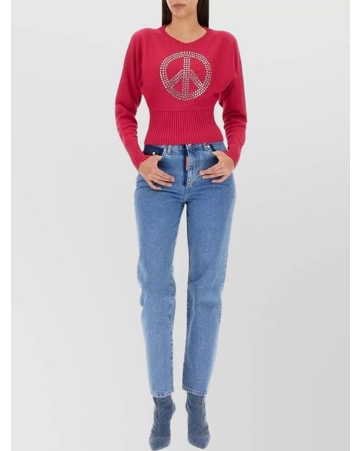 Moschino Red Wool Jumper