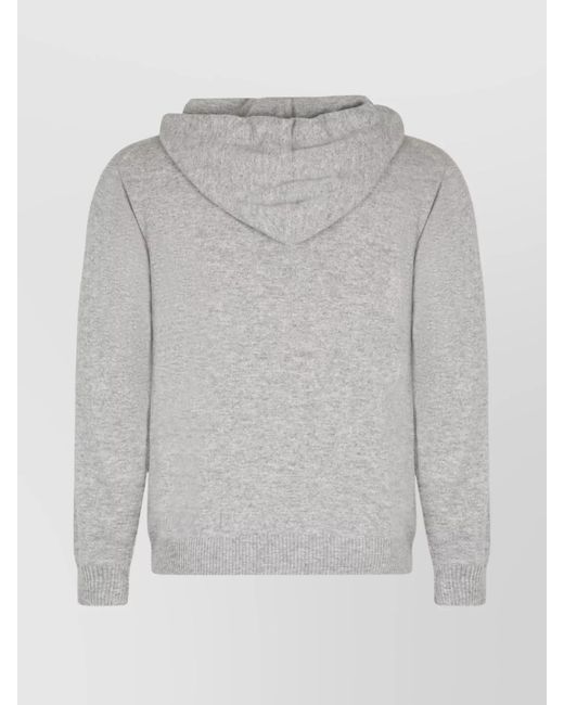 LeKasha Gray Cashmere Knitted Hoodie for men