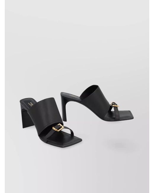 Balenciaga Black Air Square Toe Leather Mules