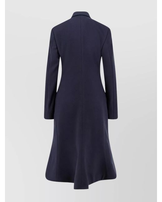 Balenciaga Blue Wool Double-Breasted Midi Coat