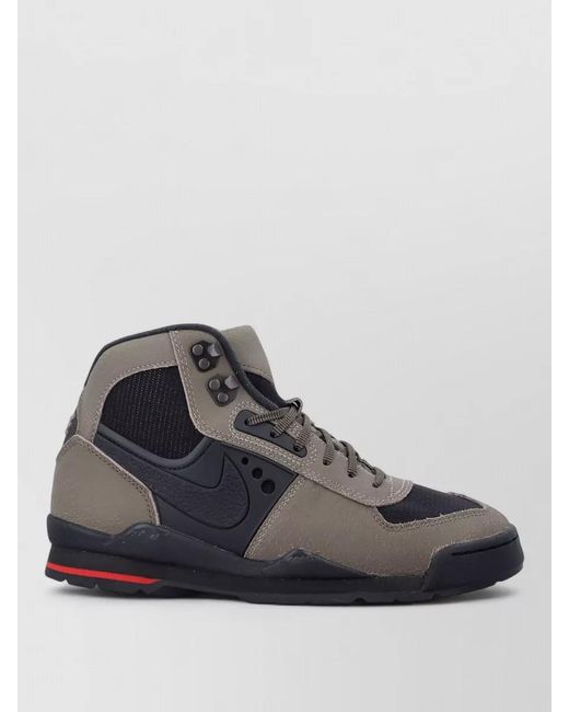 Nike Gray Leather High-Top Sneakers