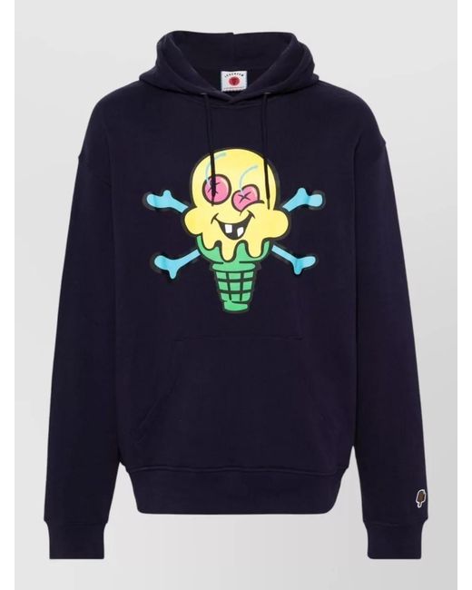 ICECREAM Blue Cones Bones Logo Hooded Sweatshirt for men