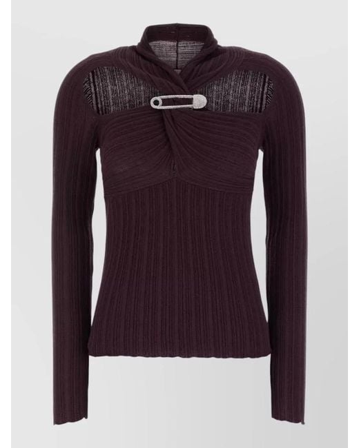 GIUSEPPE DI MORABITO Blue Wool Blend Top