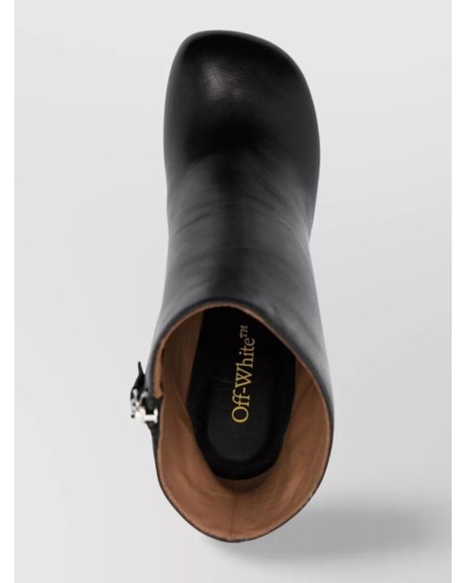 Off-White c/o Virgil Abloh Black Nappa Leather Cutout Ankle Boots