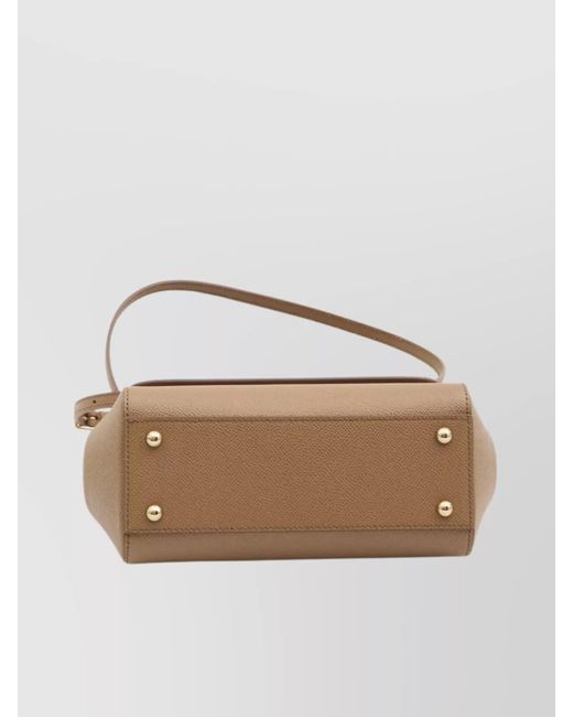 Dolce & Gabbana Brown Sicily Medium Leather Tote Bag