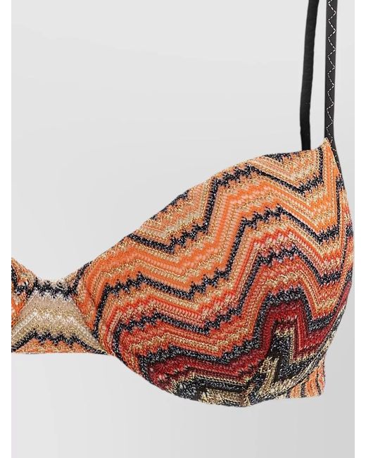 Missoni Multicolor Two Piece Bikini Set Zigzag Pattern
