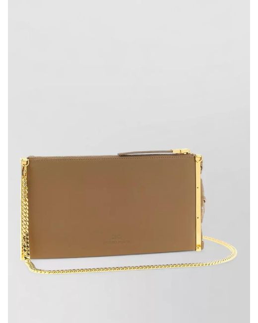 Elisabetta Franchi Natural Leather Fringed Cross-Body Bag