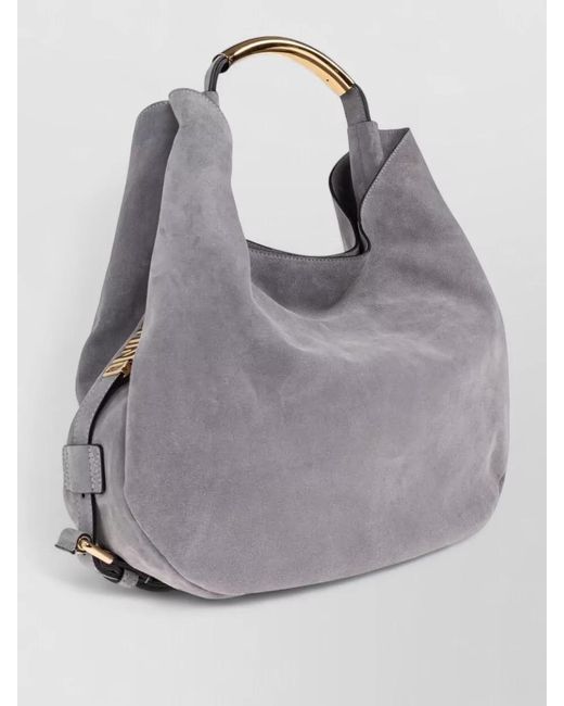 Moschino Gray Leather Tote Bag
