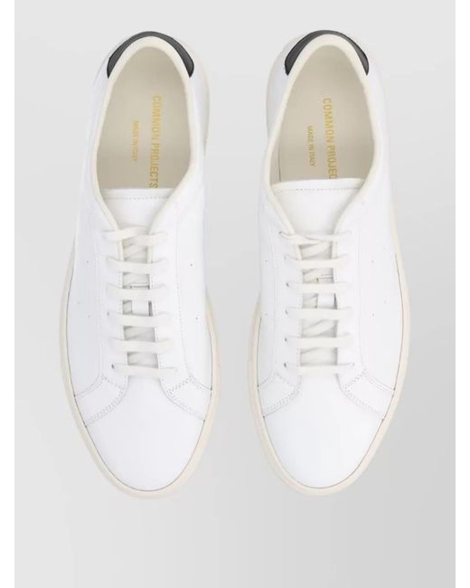 Common Projects White Sneakers Round Toe Contrast Heel Tab for men