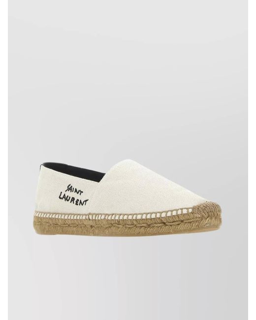 Saint Laurent White Logo-Print Espadrilles