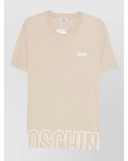 Moschino Natural Crew Neck Regular Fit Short Sleeve T-Shirt for men