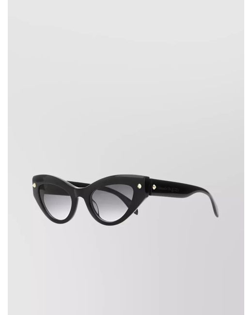 McQueen Black Studded Cat Eye Sunglasses
