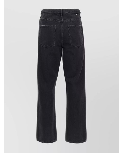 Golden Goose Deluxe Brand Blue Denim Trousers With Belt Loops And Contrast Stitching for men