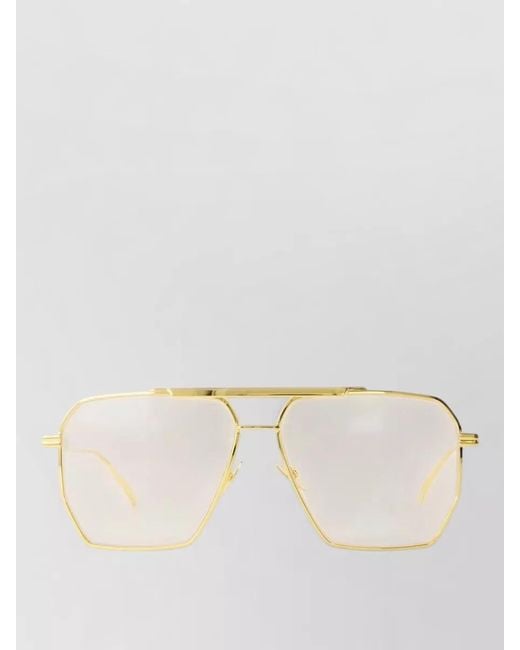 Bottega Veneta Natural Bv1012S Metal Pilot Sunglasses for men