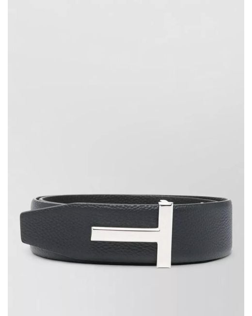 Tom Ford Black Calf Leather Reversible Belt for men