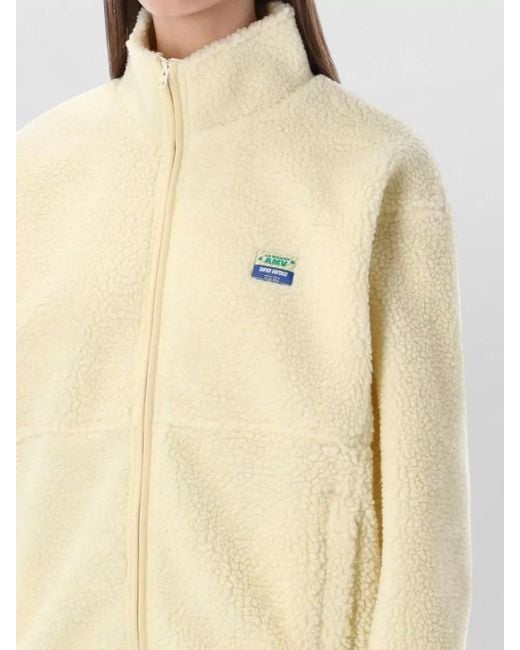 American Vintage Natural Fleece Bomber Jacket Zip Through