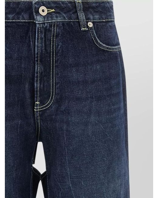 Jean Paul Gaultier Blue Cutout Wide-Leg Jeans
