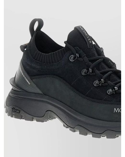 Moncler Black Trailgrip Lite3 Suede Nubuck Mesh Sneaker for men