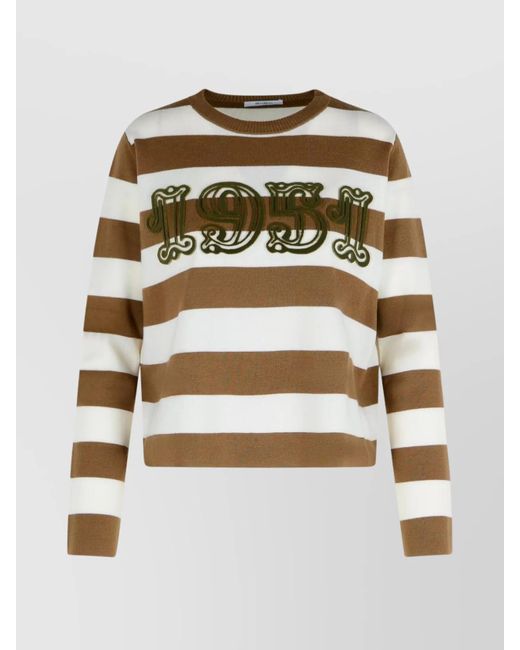 Max Mara Multicolor 'Viterbo' Crew Neck Striped Sweater