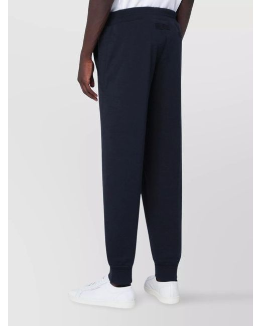 Zegna Blue Wool Blend Jogging Trousers With Elastic Waistband for men
