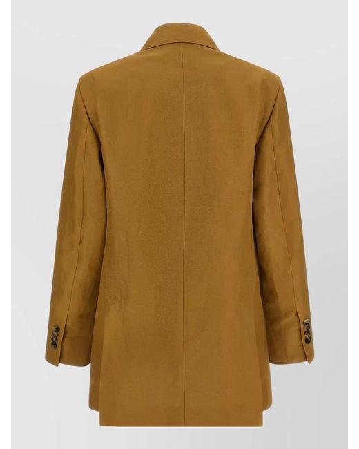 Alberto Biani Natural Linen Viscose Blazer Jacket Back Vent