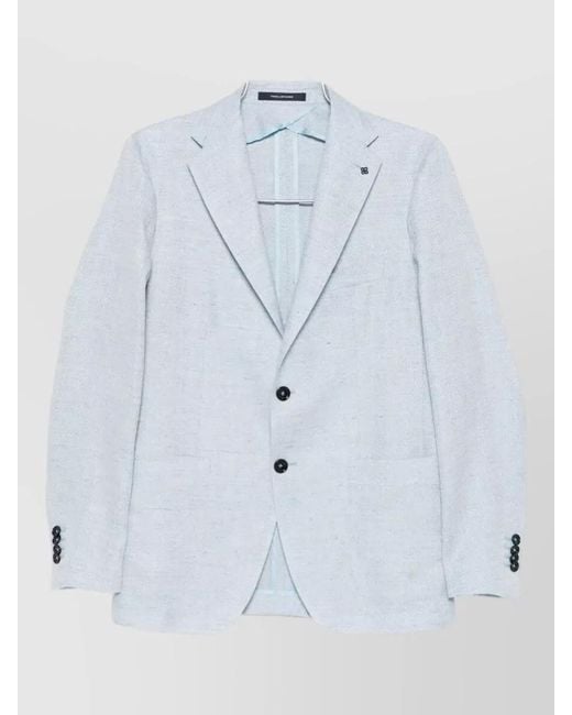 Tagliatore Blue Single Breasted Jacket Notch Lapel for men