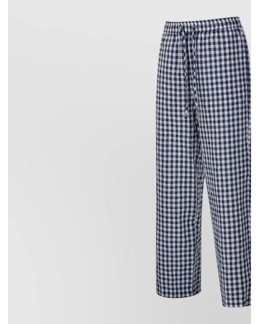 DUNST Blue Relaxed Fit Check Pajama Trousers