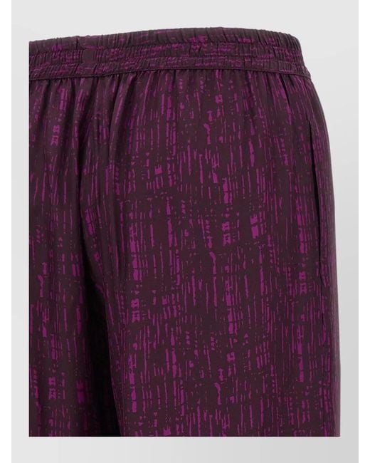 Gianluca Capannolo Purple Claudia Lounge Pants Abstract Pattern Wide Leg