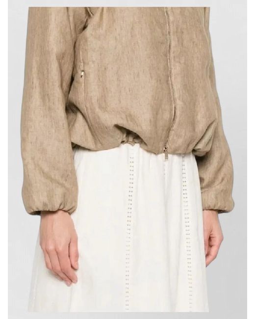 Herno Natural Linen Single Breasted Coat