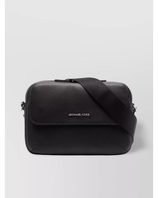 Michael Kors Black Adjustable Grained Texture Foldover External Pocket Bag for men