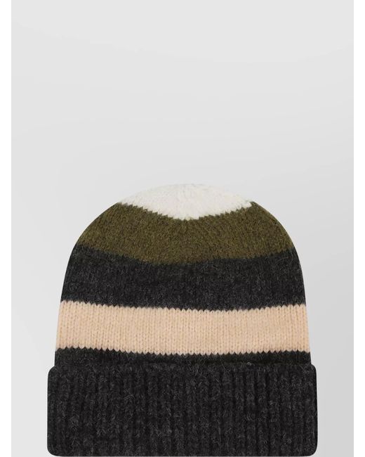Alanui Green Striped Alpaca-Blend Beanie for men