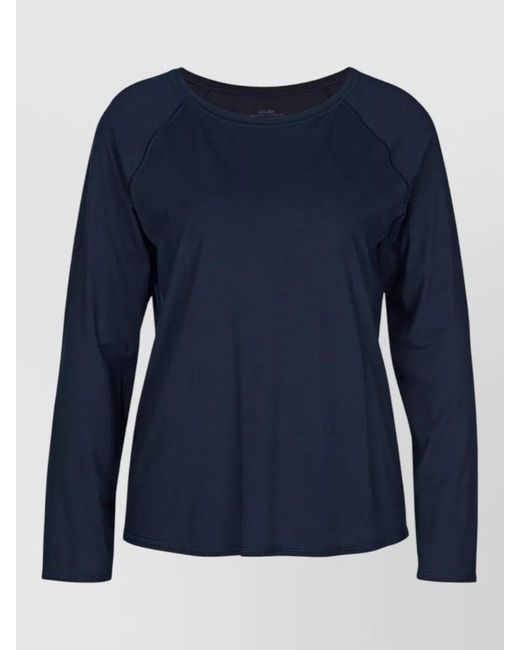 Calida Blue Long Sleeve Crew Neck Raglan Knit Top