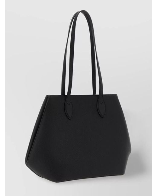 Valextra Black Medium 'Vivi' Shopping Bag