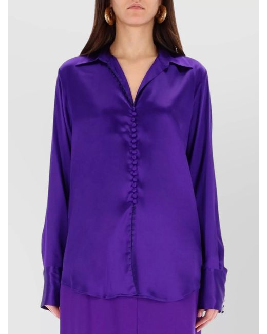 Dries Van Noten Purple Silk Blouse