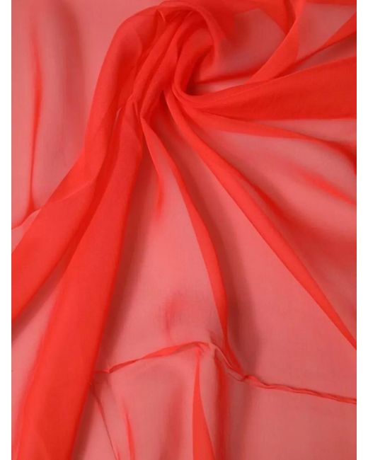 Dolce & Gabbana Red Silk Stole Rectangular Sheer Lightweight Scarf for men