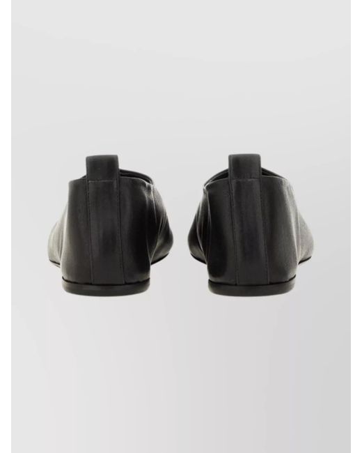 Dries Van Noten Black Leather Ballerina Shoes