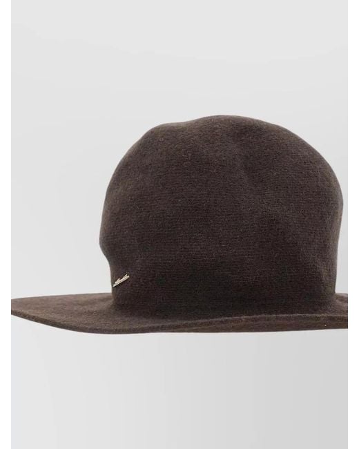 Borsalino Brown Round Crown Wool Blend Cloche Hat