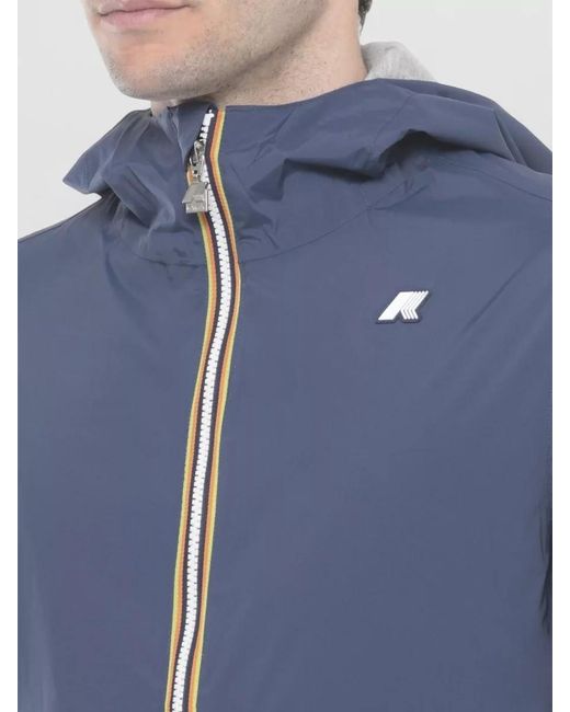 K-Way Blue Hooded Raincoat for men