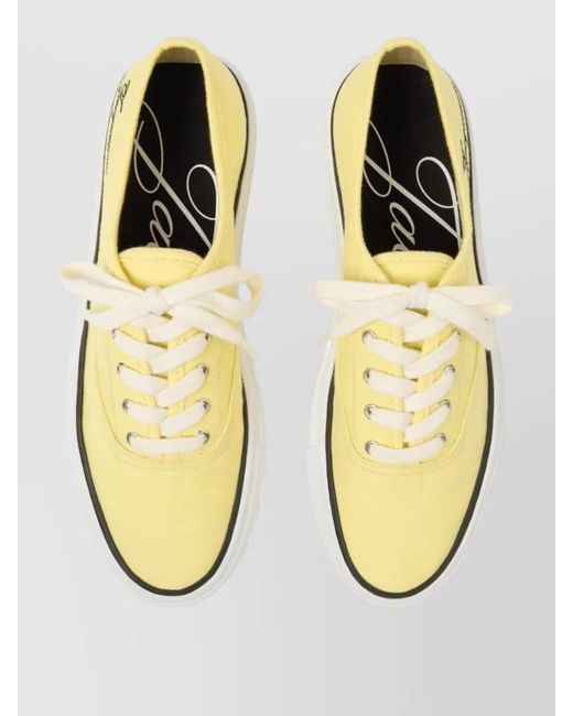 Jacquemus Metallic Canvas Low Top Sneakers Round Toe Rubber